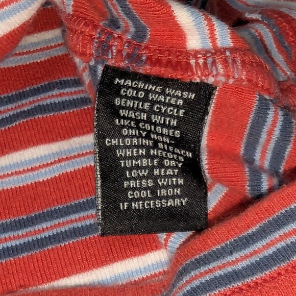 VINTAGE POLO JEANS Company Shirt Ralph Lauren Mens Large Blue / Red Striped Y2K - Picture 4 of 9